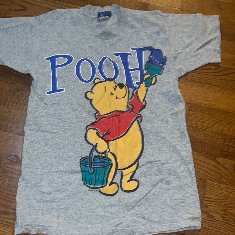 Vtg 90s Winnie The Pooh T Shirt DISNEY Painting Single Stitch sz L made in USA